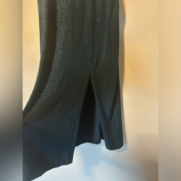 Eclipse-Glitter Spaghetti Strap Midi Dress- Green - Picture 2 of 5